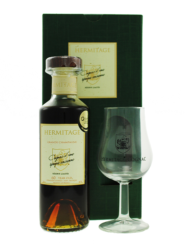 Cognac Glass Gift Set - Hermitage 60 Year Old Grande Champagne Cognac