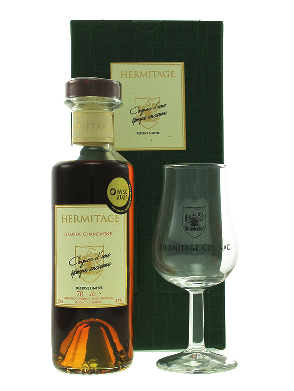 Cognac Glass Gift Set - Hermitage 70 Year Old Grande Champagne Cognac
